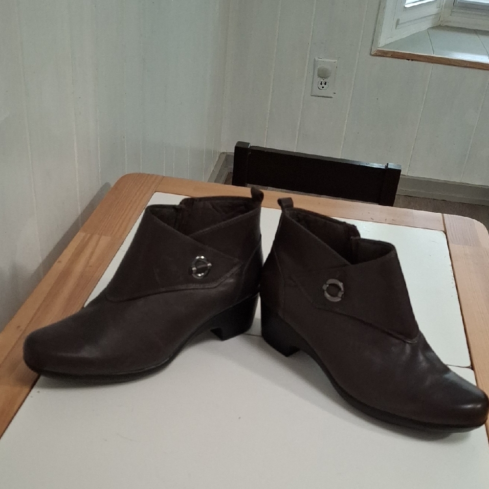 Clarks Dark Brown Ankle Booties
